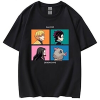Inspired by Demon Slayer Cosplay Costume T-shirt Cosplay Print Polyester / Cotton Blend T-shirt Harajuku Graphic Kawaii For Men
