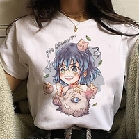 Inspired by Demon Slayer Cosplay Polyester / Cotton Blend Anime Cartoon Harajuku Graphic Kawaii Print T-shirt For Men