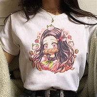 Inspired by Demon Slayer Cosplay Polyester / Cotton Blend Anime Cartoon Harajuku Graphic Kawaii Print T-shirt For Men