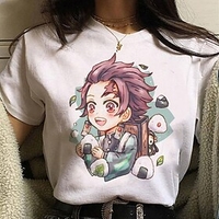 Inspired by Demon Slayer Cosplay Polyester / Cotton Blend Anime Cartoon Harajuku Graphic Kawaii Print T-shirt For Women