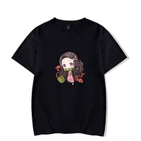 Inspired by Demon Slayer Kamado Nezuko Kamado Tanjirou Cosplay Costume T-shirt Polyester / Cotton Blend Graphic Prints Printing Harajuku Graphic T-shirt For Wo