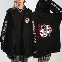 Inspired by Demon Slayer Kamado Tanjirou 100% Polyester Anime Cartoon Harajuku Graphic Kawaii Print Hoodie For Men