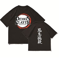 Inspired by Demon Slayer Kamado Tanjirou Terylene Cosplay Costume T-shirt Printing Graphic Prints T-shirt For Men