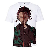Inspired by Demon Slayer Kamado Tanjirou Terylene Cosplay Costume T-shirt Printing Harajuku Graphic Graphic T-shirt For Men