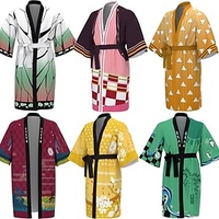 Inspired by Demon Slayer: Kimetsu no Yaiba Agatsuma Zenitsu Kamado Tanjiro Terylene Cosplay Costume Cartoon Harajuku Graphic Kawaii Anime Outerwear For Men