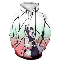 Inspired by Demon Slayer Kochou Shinobu Poly / Cotton Hoodie Anime Graphic Anime Hoodie For Men