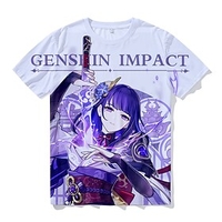 Inspired by Genshin Impact Baal Terylene Anime Cartoon 3D Harajuku Graphic Anime T-shirt For Men