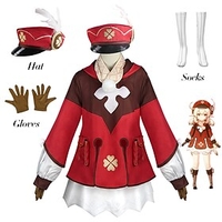 Inspired by Genshin Impact Klee Anime Cosplay Costumes Japanese Cosplay Suits Outfits Top Gloves Socks For Women