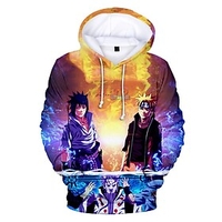 Inspired by Naruto Naruto Uzumaki Polyster Cosplay Costume Hoodie Printing Print Hoodie For Men