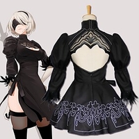 Inspired by NieR:Automata 2B Anime Cosplay Costumes Japanese Cosplay Suits Cravat Coat Dress For Men