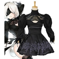 Inspired by NieR:Automata 2B Anime Cosplay Costumes Japanese Lace Cosplay Suits Skirt Stockings Hair Band Long Sleeve For Women