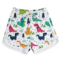 Kids Boys One Piece Beach Shorts Swimsuit Print Swimwear Dinosaur White Active Swimming Bathing Suits 3-10 Years / Summer