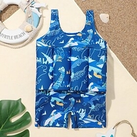 Kids Boys One Piece Swimwear Swimsuit Print Swimwear Sleeveless Dinosaur Animal Blue Active Outdoor Beach Bathing Suits 1-5 Years / Spring / Summer