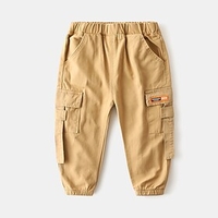 Kids Boys Pants Black Khaki Solid Colored Active Fall Spring 2-8 Years Casual / Basic / Cotton