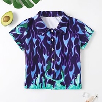 Kids Boys Swimwear Swimsuit Print Swimwear Short Sleeves Print Purple Active Outdoor Beach Bathing Suits 1-5 Years / Spring / Summer
