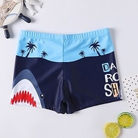 Kids Boys Swimwear Swimsuit Swimwear Print Shark Animal Blue Active Outdoor Beach Bathing Suits 2-9 Years / Spring / Summer