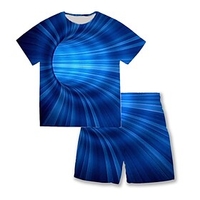 Kids Boys T-shirt Shorts Clothing Set Short Sleeve 2 Pieces Blue Print Graphic Street Sports Vacation Fashion Comfort Cool Daily 3-13 Years / Spring / Summer
