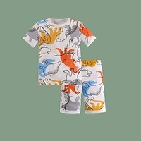 Kids Boys T-shirt Shorts Clothing Set Short Sleeve 2 Pieces White Print Cartoon Dinosaur Cotton Comfort Daily 3-10 Years / Summer