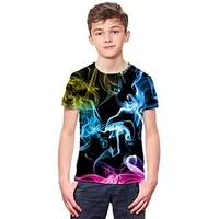 Kids Boys T shirt Short Sleeve 3D Print Gradient Black Children Tops Active Fashion Daily Spring Summer Daily Outdoor Regular Fit 3-12 Years / Sports