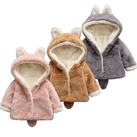Kids Unisex Long Sleeve Coat Gray Pink Brown Plain Basic Fall Winter 1-5 Years Street / Cotton