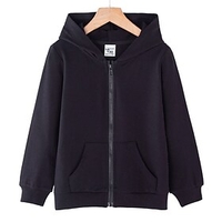 Kids Unisex Long Sleeve Jacket Coat Black Gray Pink Pocket Plain Active Fall Winter 3-13 Years Street / Basic / Cotton