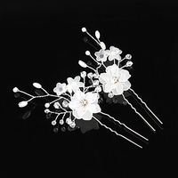 korean-style hairpins,  braided hair,  handmade flower headgear,  european and american bridal accessories,  cross-border foreign trade,  pearl hair fork pins