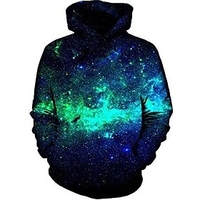 men green galaxy pullover hoodie sweatshirt graphic hoodie daily casual 3d print kangaroo pocket premium all over print hoodies