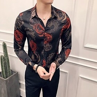 men slim fit fashion animal printed dress shirts camisa social masculina long sleeve shirt mens clothes mauchley