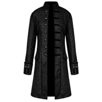 men vintage tailcoat jacket overcoat outwear buttons coat gothic medieval steampunk victorian frock coat black