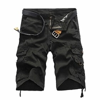 mens casual fashion cargo shorts relaxed fit multi-pocket outdoor summer khaki knee length Pants camo shorts sports outdoor daliywear zip button closure (no b