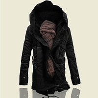 mens digerla winter -padded parka jacket with hood dark khaki