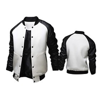 mens fashion splicing sleeve letterman jacket varsity baseball bomber jacket