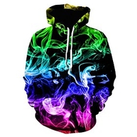 mens hooded sweater 3d print colorful smoke hoodies cool long sleeve pullover hooded sweatshirt hooded jacket