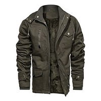 mens thick winter jackets hooded hunting jackets insulated windbreaker fleece lined field jackets military jackets gray