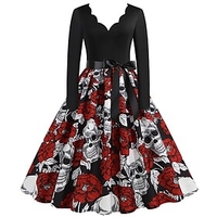 Pumpkin Audrey Hepburn Dress Swing Dress Women