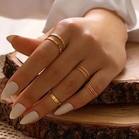Ring Classic Gold Alloy Joy Simple Elegant Fashion 1 set One Size / Women