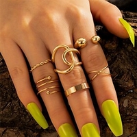 Ring Classic Gold Alloy Natural Fashion Holiday 1 set One Size / Women