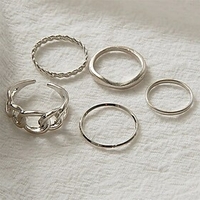 Ring Classic Silver Alloy European Trendy Cute 1 set One Size / Women