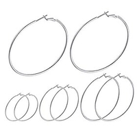 sterling silver hoop earrings white gold plated silver hoop earrings large hoop earrings for women girls(50/60/70mm)