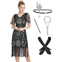 The Great Gatsby Roaring 20s 1920s Cocktail Dress Vintage Dress Flapper Dress Outfits Masquerade Prom Dress Women