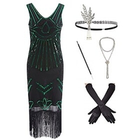 The Great Gatsby Roaring 20s 1920s Cocktail Dress Vintage Dress Flapper Dress Outfits Masquerade Prom Dress Women