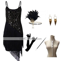 The Great Gatsby Roaring 20s 1920s Cocktail Dress Vintage Dress Flapper Dress Outfits Masquerade Prom Dress Women