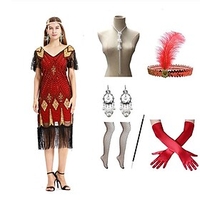 The Great Gatsby Roaring 20s 1920s Cocktail Dress Vintage Dress Flapper Dress Outfits Masquerade Prom Dress Women