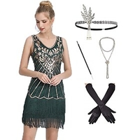 The Great Gatsby Roaring 20s 1920s Cocktail Dress Vintage Dress Flapper Dress Outfits Masquerade Prom Dress Women