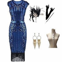 The Great Gatsby Roaring 20s 1920s Cocktail Dress Vintage Dress Flapper Dress Outfits Masquerade Prom Dress Women