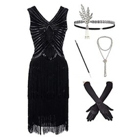 The Great Gatsby Roaring 20s 1920s Cocktail Dress Vintage Dress Flapper Dress Outfits Masquerade Prom Dress Women