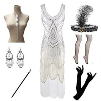 The Great Gatsby Roaring 20s 1920s Hepburn 1930s Prom Dress Flapper Dress Outfits Party Costume Christmas Dress All Seasons Adults