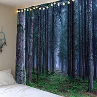Wall Tapestry Art Decor Blanket Curtain Picnic Tablecloth Hanging Home Bedroom Living Room Dorm Decoration Forest Tree Nature Landscape