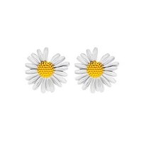 white daisy flower stud earrings sterling silver needle daisy flower earrings studs hypoallergenic fashion sunflower jewelry gift for women girls
