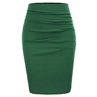 women wrap ruched stretch draped bodycon pencil skirt size xl green